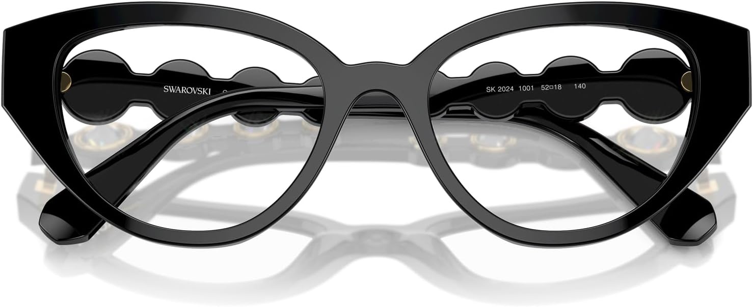 image:imageSwarovski womens Sk2024 Cat Eye Prescription Eyewear FramesBlackDemo Lens