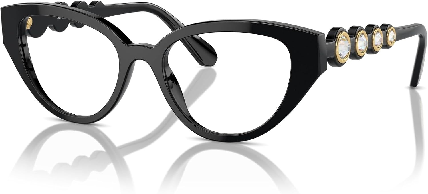 image:imageSwarovski womens Sk2024 Cat Eye Prescription Eyewear FramesBlackDemo Lens