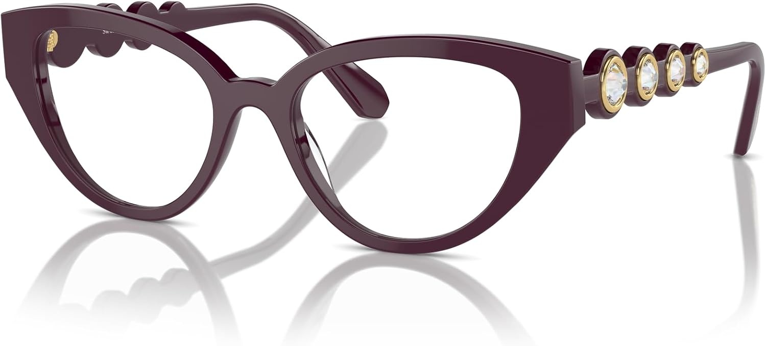 image:imageSwarovski womens Sk2024 Cat Eye Prescription Eyewear FramesBurgundyDemo Lens