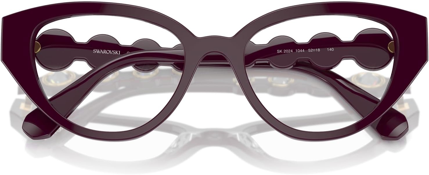 image:imageSwarovski womens Sk2024 Cat Eye Prescription Eyewear FramesBurgundyDemo Lens