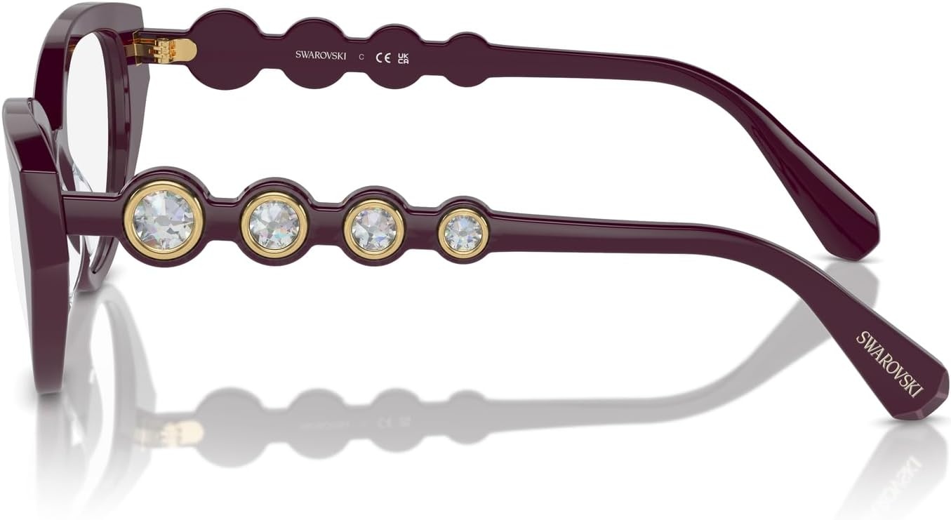 image:imageSwarovski womens Sk2024 Cat Eye Prescription Eyewear FramesBurgundyDemo Lens