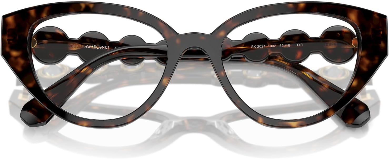 image:imageSwarovski womens Sk2024 Cat Eye Prescription Eyewear FramesDark HavanaDemo Lens
