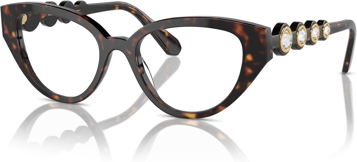 image:imageSwarovski womens Sk2024 Cat Eye Prescription Eyewear FramesDark HavanaDemo Lens