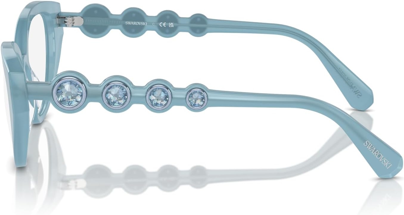 image:imageSwarovski womens Sk2024 Cat Eye Prescription Eyewear FramesOpal Light BlueDemo Lens