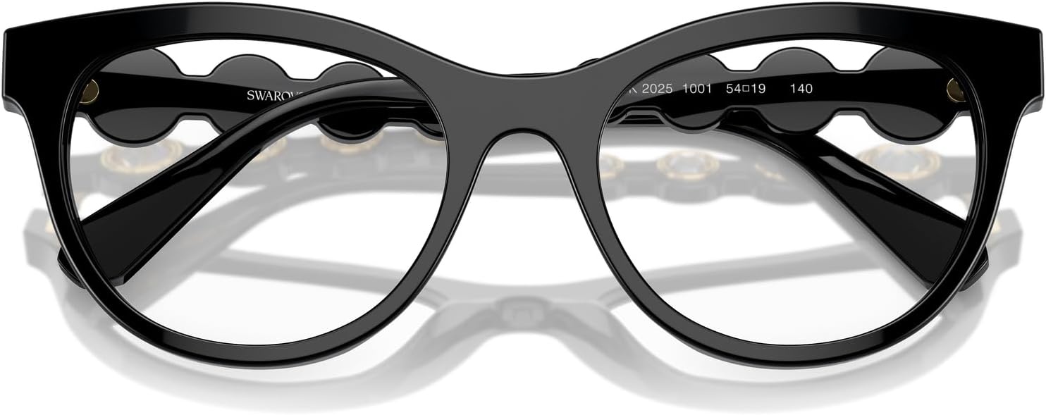 image:imageSwarovski womens Sk2025 Round Prescription Eyewear FramesBlackDemo Lens
