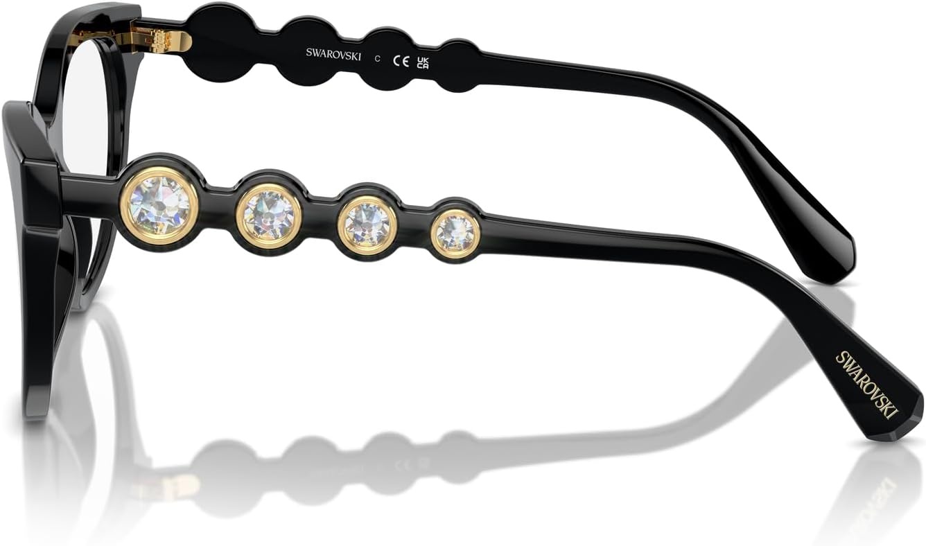 image:imageSwarovski womens Sk2025 Round Prescription Eyewear FramesBlackDemo Lens
