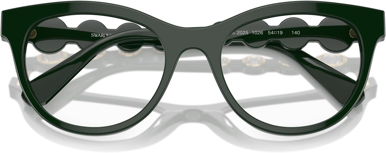 image:imageSwarovski womens Sk2025 Round Prescription Eyewear FramesDark GreenDemo Lens