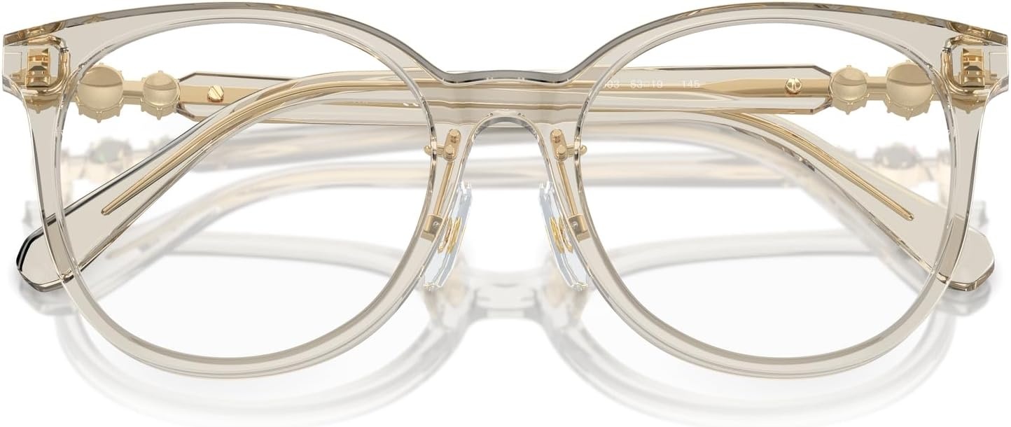 image:imageSwarovski womens Sk2027d Round Prescription Eyewear FramesTransparent BeigeDemo Lens