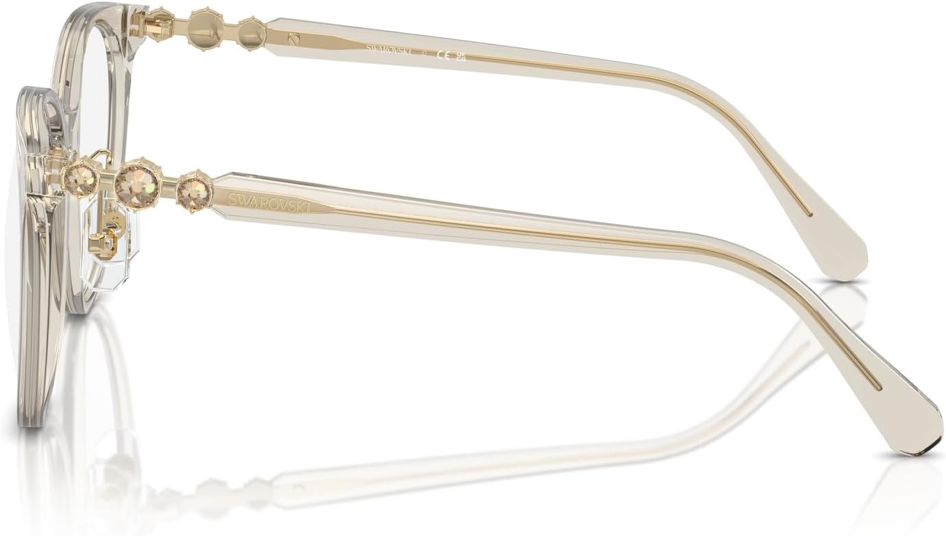 image:imageSwarovski womens Sk2027d Round Prescription Eyewear FramesTransparent BeigeDemo Lens