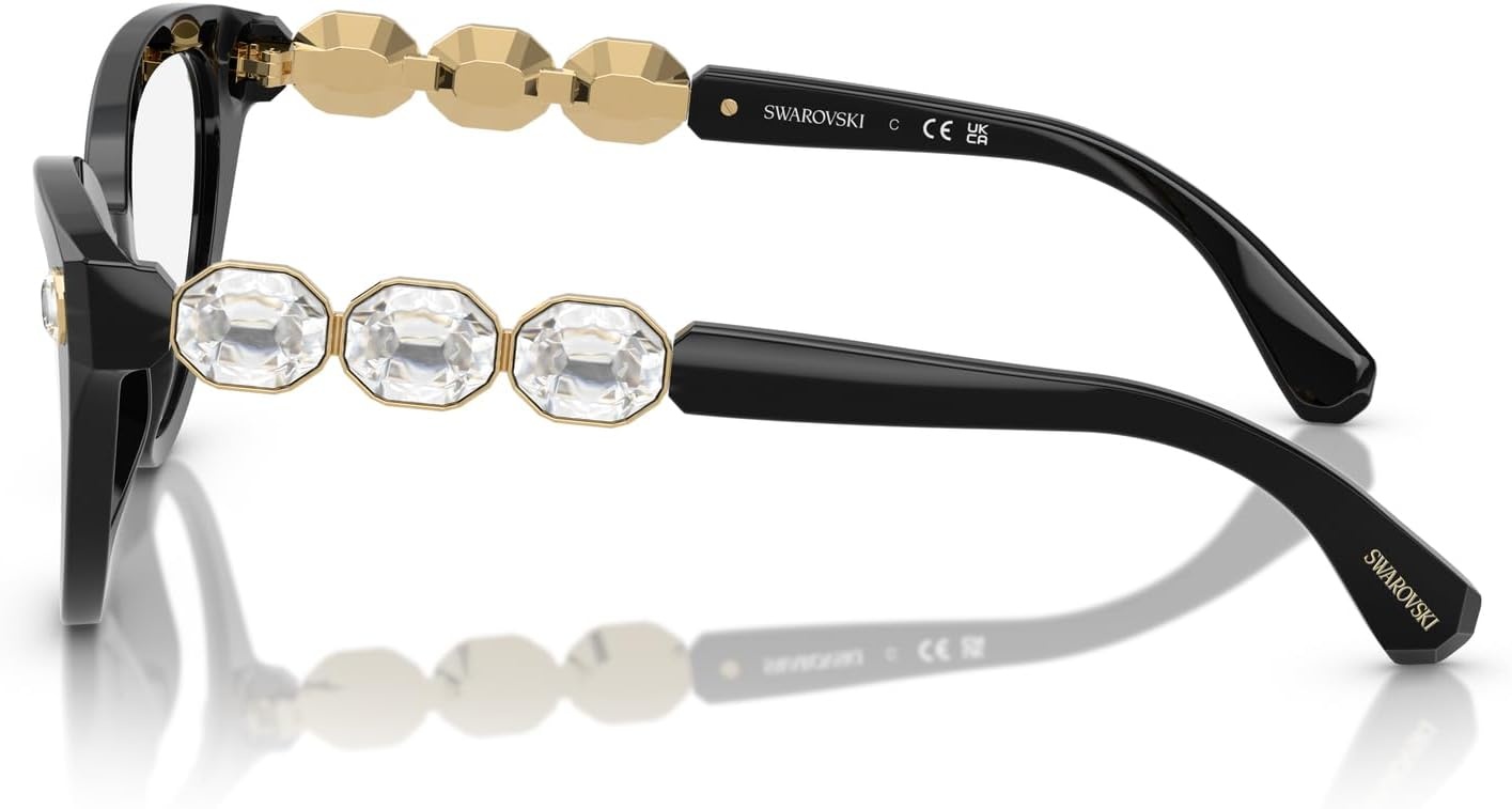 image:imageSwarovski womens Sk2028f Low Bridge Fit Cat Eye Prescription Eyewear FramesBlackDemo Lens