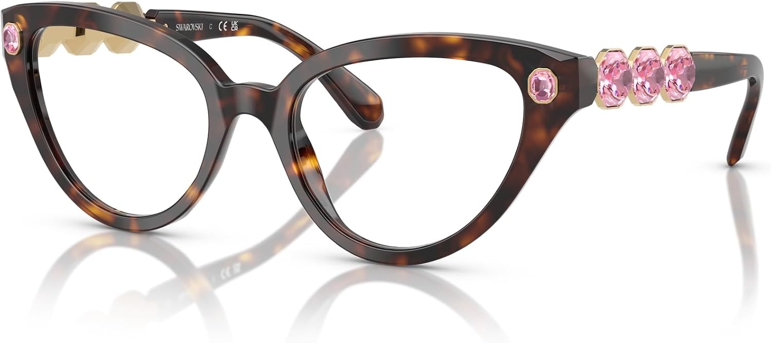 image:imageSwarovski womens Sk2028f Low Bridge Fit Cat Eye Prescription Eyewear FramesHavanaDemo Lens