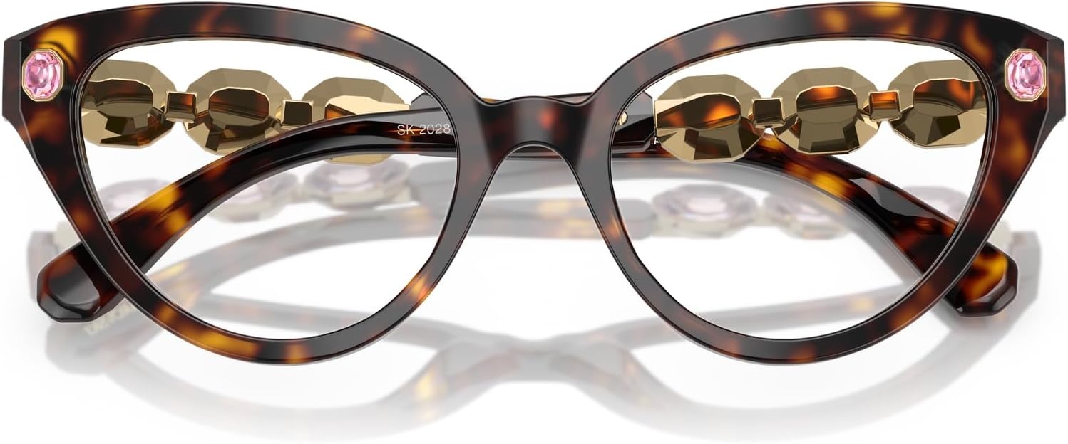 image:imageSwarovski womens Sk2028f Low Bridge Fit Cat Eye Prescription Eyewear FramesHavanaDemo Lens
