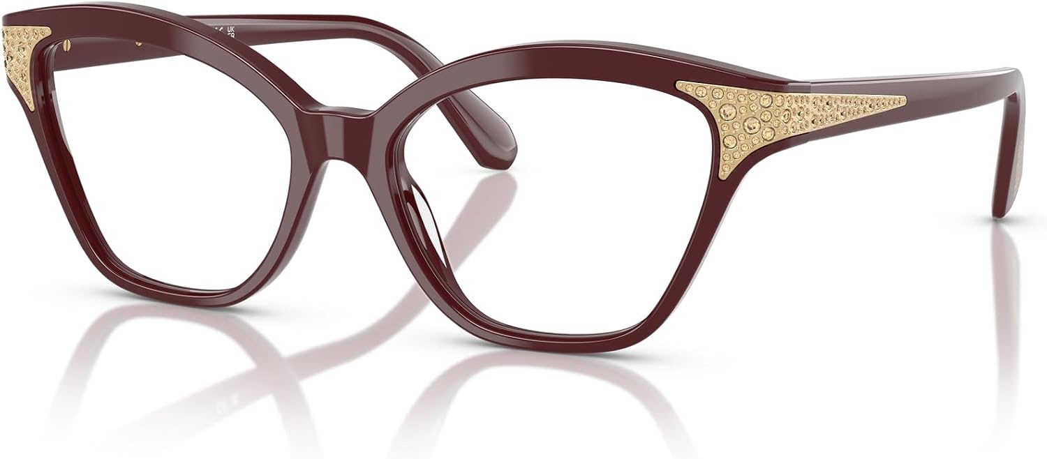 image:imageSwarovski womens Sk2029 Cat Eye Prescription Eyewear FramesBurgundyDemo Lens