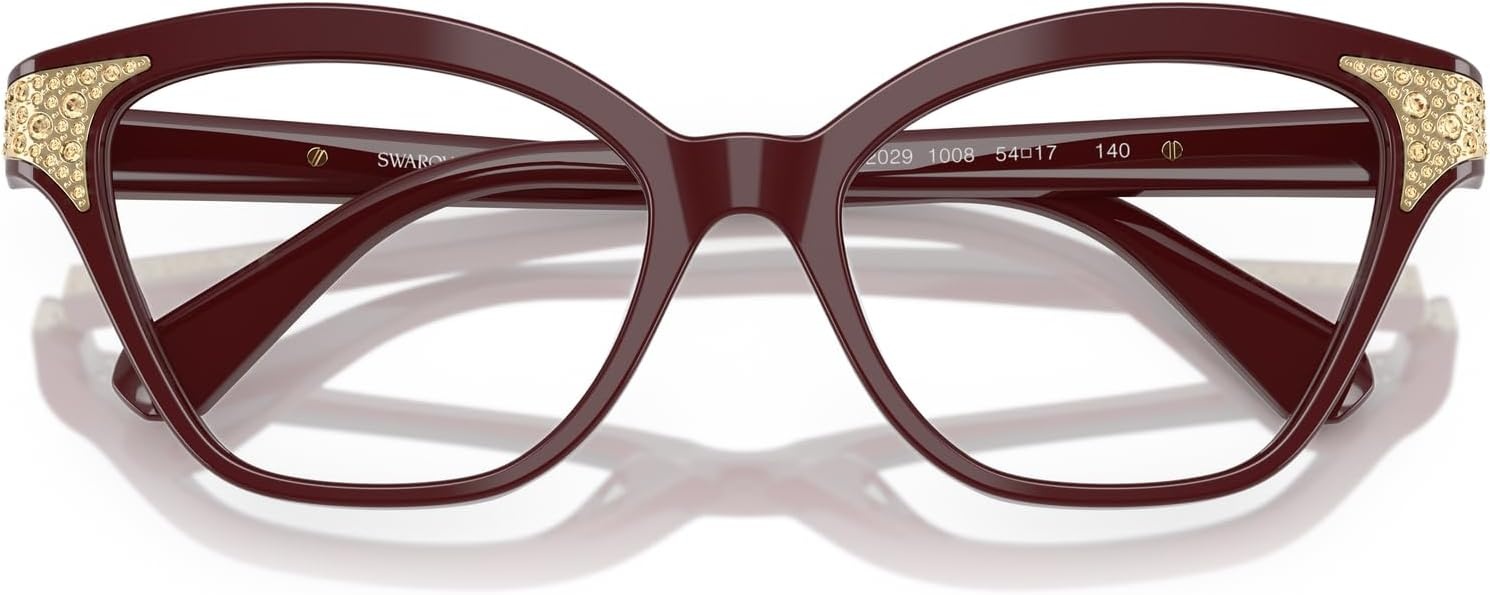 image:imageSwarovski womens Sk2029 Cat Eye Prescription Eyewear FramesBurgundyDemo Lens