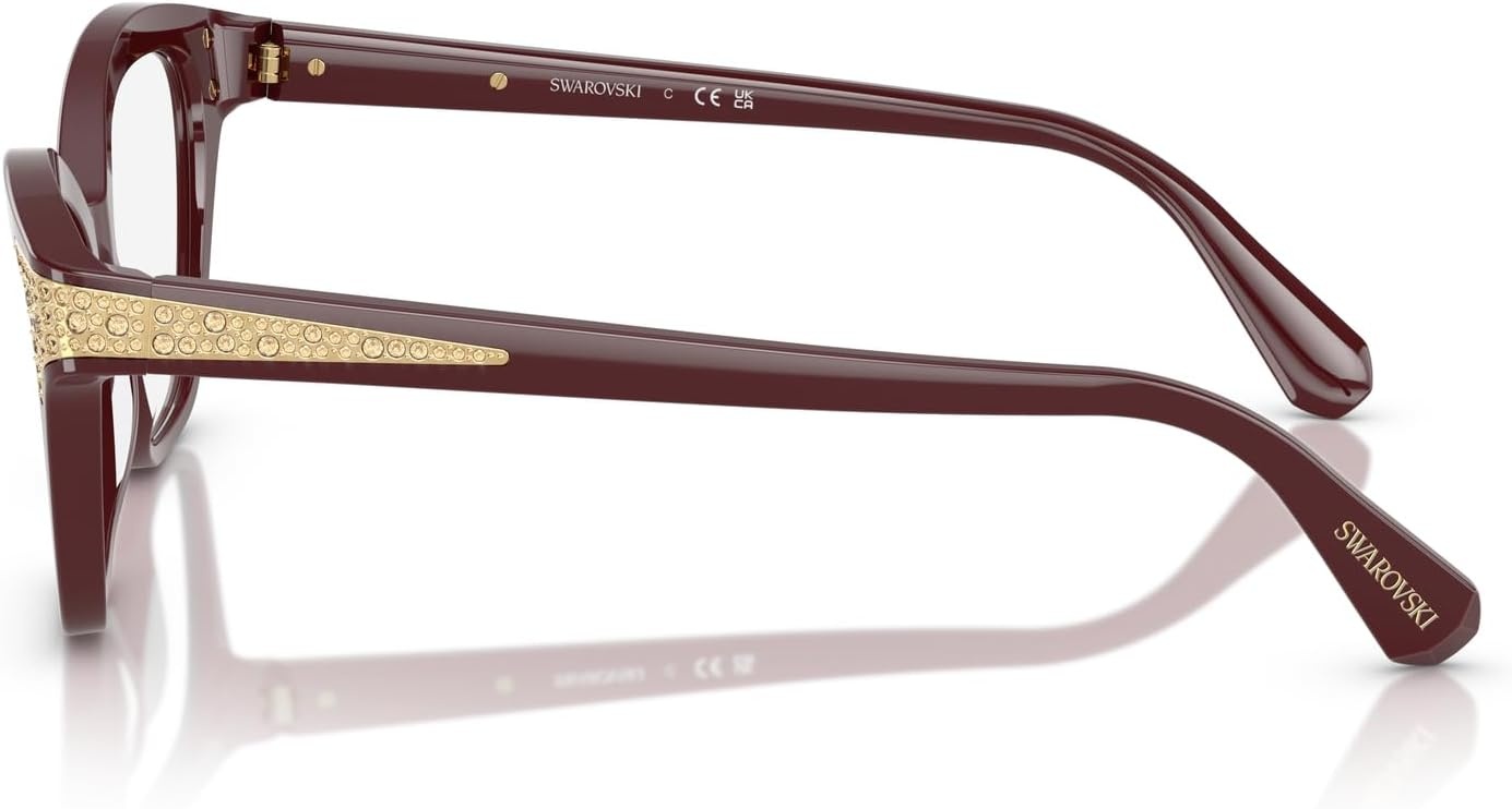image:imageSwarovski womens Sk2029 Cat Eye Prescription Eyewear FramesBurgundyDemo Lens