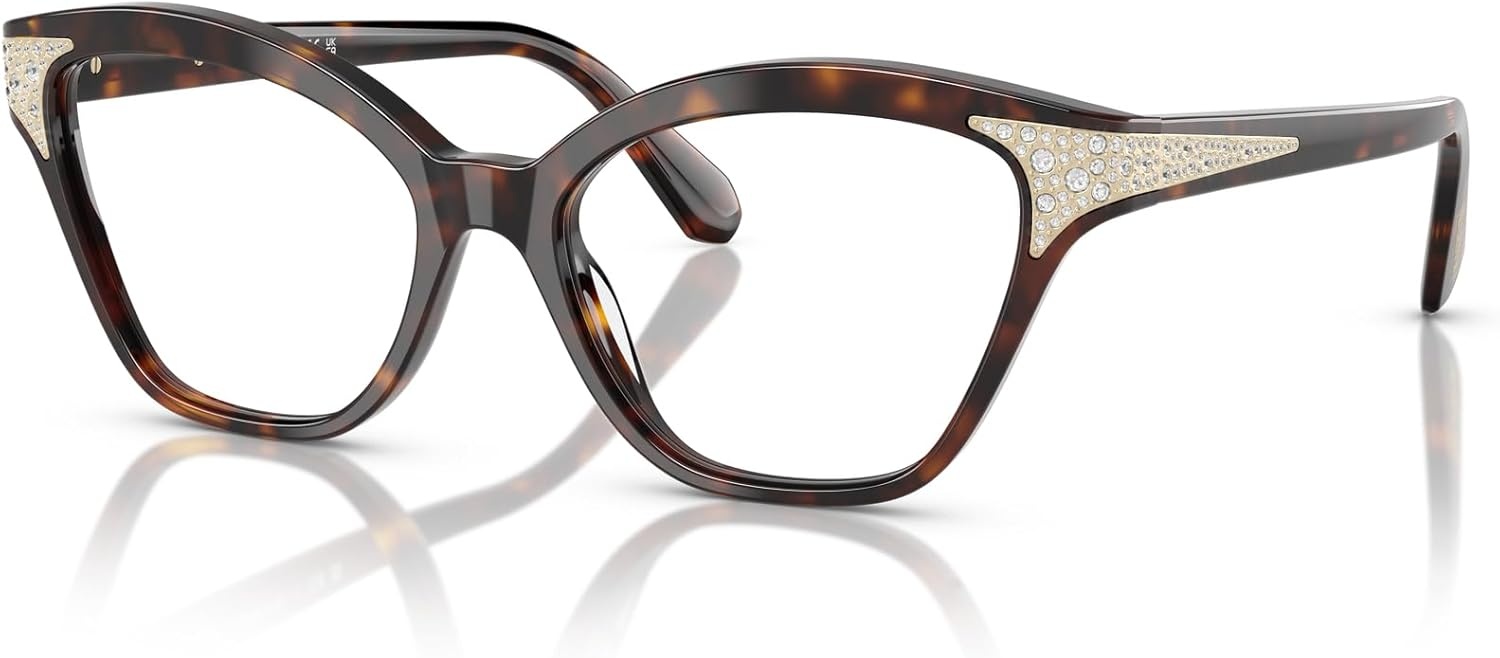 image:imageSwarovski womens Sk2029 Cat Eye Prescription Eyewear FramesDark HavanaDemo Lens