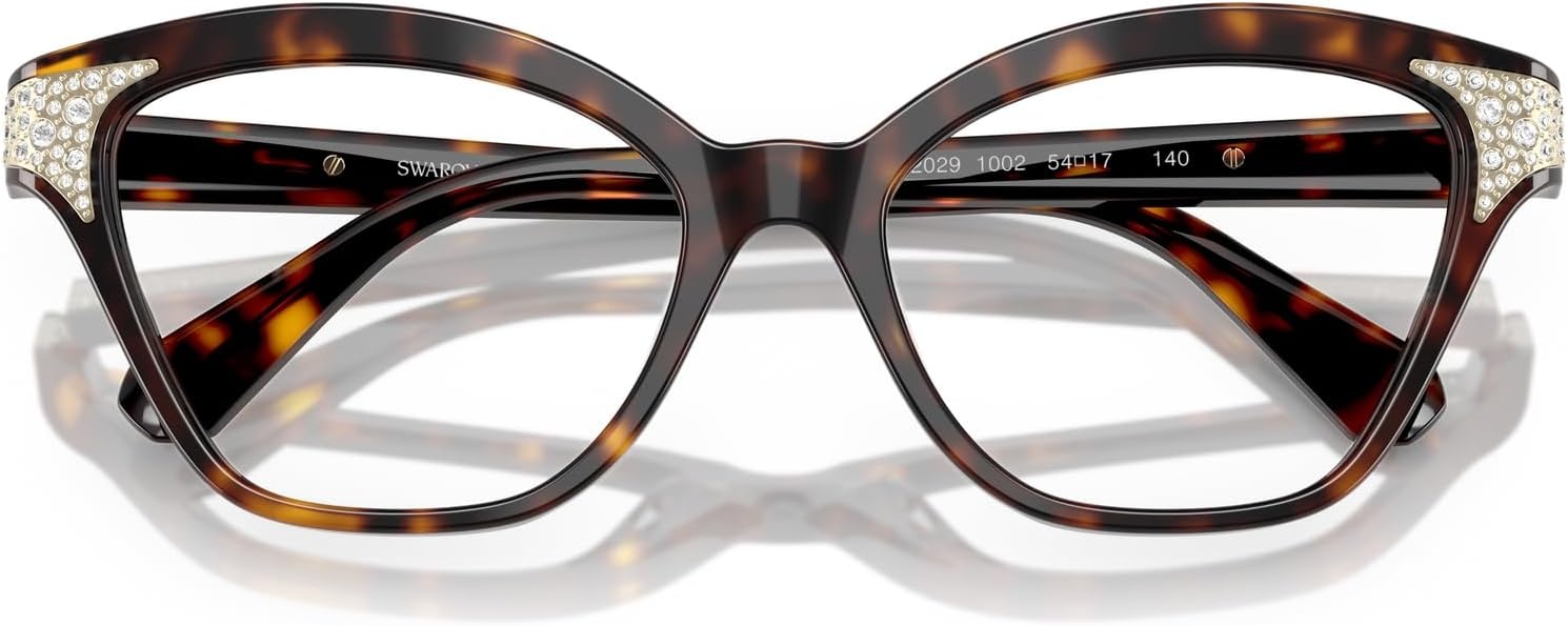 image:imageSwarovski womens Sk2029 Cat Eye Prescription Eyewear FramesDark HavanaDemo Lens