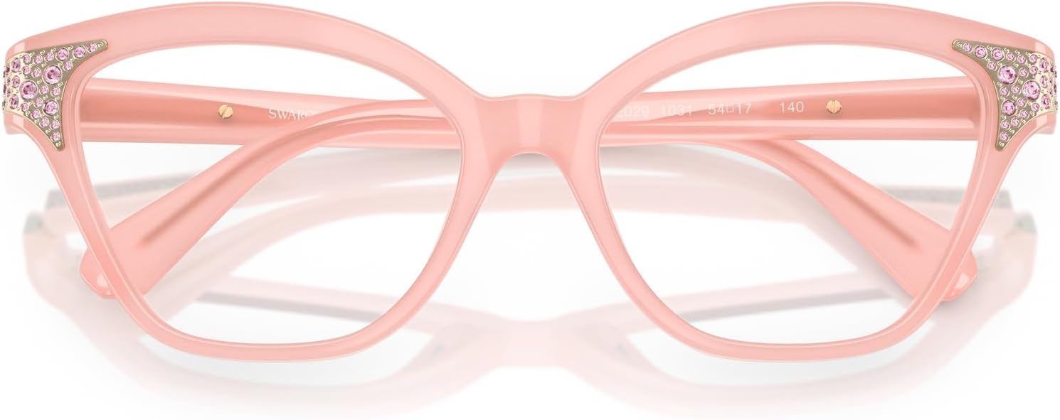 image:imageSwarovski womens Sk2029 Cat Eye Prescription Eyewear FramesMilky PinkDemo Lens