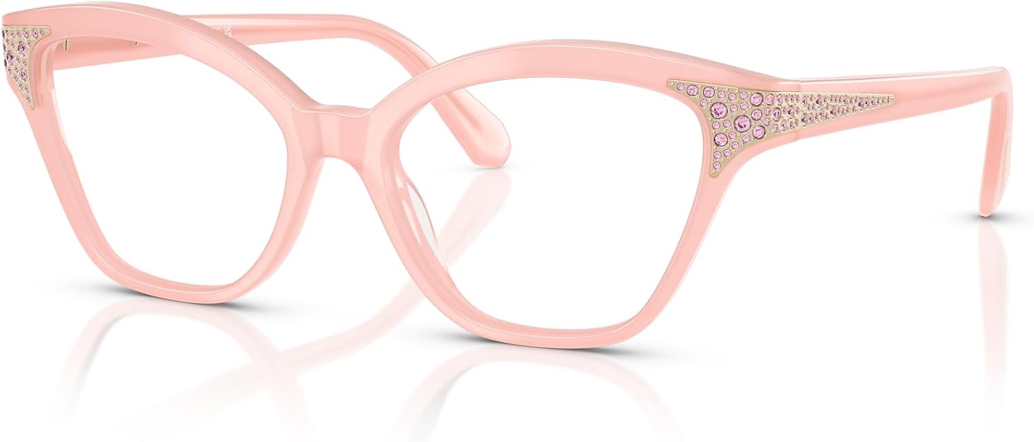 image:imageSwarovski womens Sk2029 Cat Eye Prescription Eyewear FramesMilky PinkDemo Lens