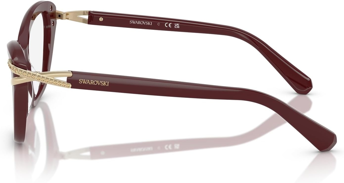 image:imageSwarovski womens Sk2031 Cat Eye Prescription Eyewear FramesBurgundyDemo Lens