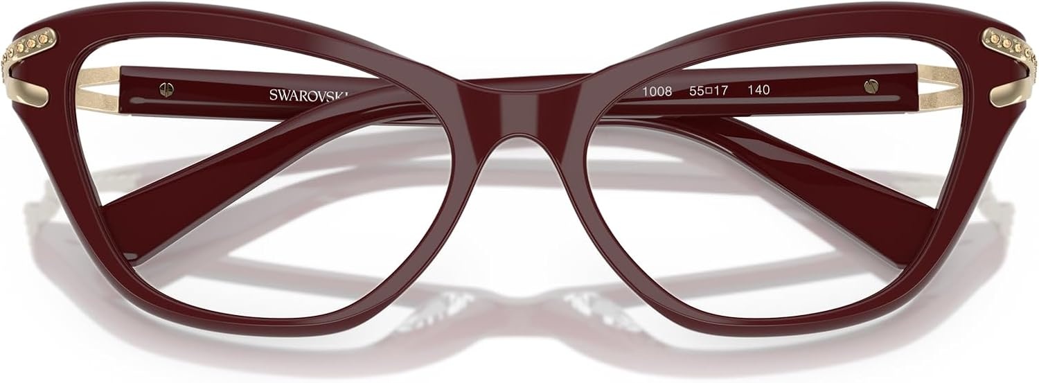 image:imageSwarovski womens Sk2031 Cat Eye Prescription Eyewear FramesBurgundyDemo Lens
