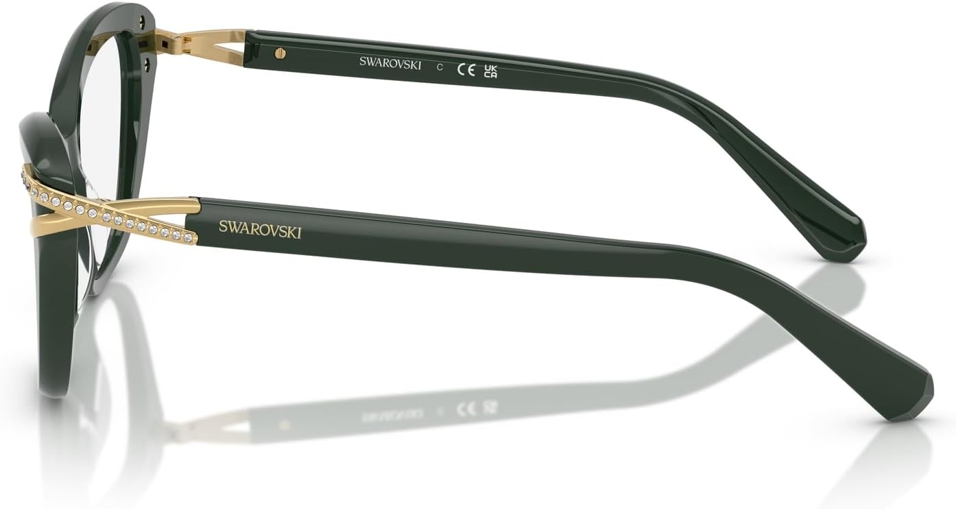 image:imageSwarovski womens Sk2031 Cat Eye Prescription Eyewear FramesDark GreenDemo Lens