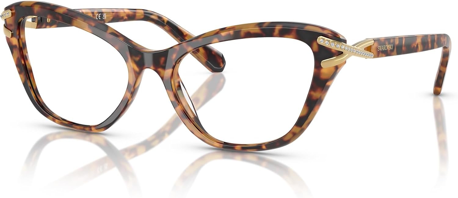 image:imageSwarovski womens Sk2031 Cat Eye Prescription Eyewear FramesLight HavanaDemo Lens
