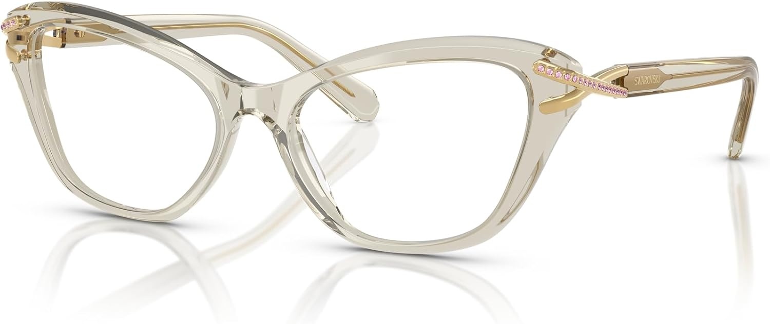 image:imageSwarovski womens Sk2031 Cat Eye Prescription Eyewear FramesTransparent BeigeDemo Lens