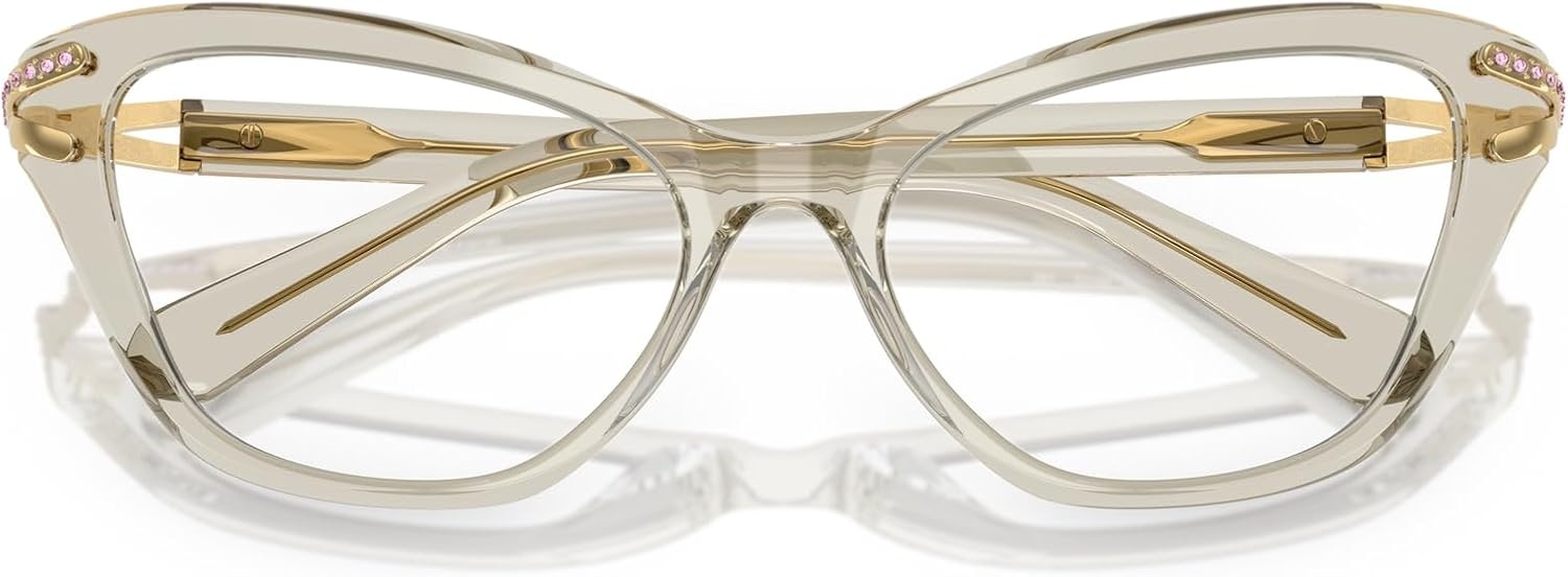 image:imageSwarovski womens Sk2031 Cat Eye Prescription Eyewear FramesTransparent BeigeDemo Lens