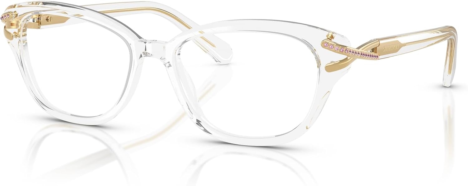 image:imageSwarovski womens Sk2032f Low Bridge Fit Square Prescription Eyewear FramesCrystalDemo Lens