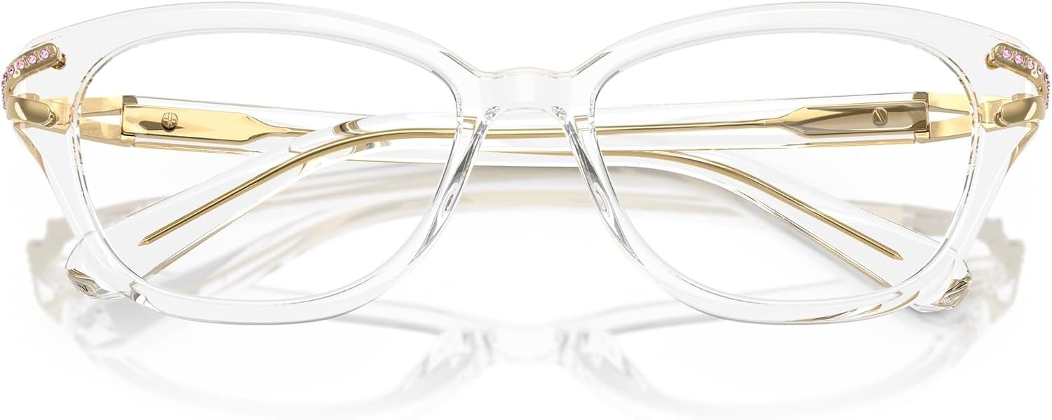 image:imageSwarovski womens Sk2032f Low Bridge Fit Square Prescription Eyewear FramesCrystalDemo Lens