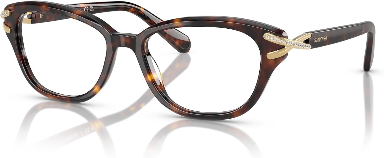 image:imageSwarovski womens Sk2032f Low Bridge Fit Square Prescription Eyewear FramesHavanaDemo Lens