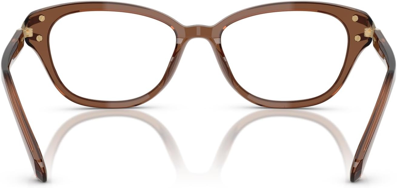 image:imageSwarovski womens Sk2032f Low Bridge Fit Square Prescription Eyewear FramesTransparent BrownDemo Lens