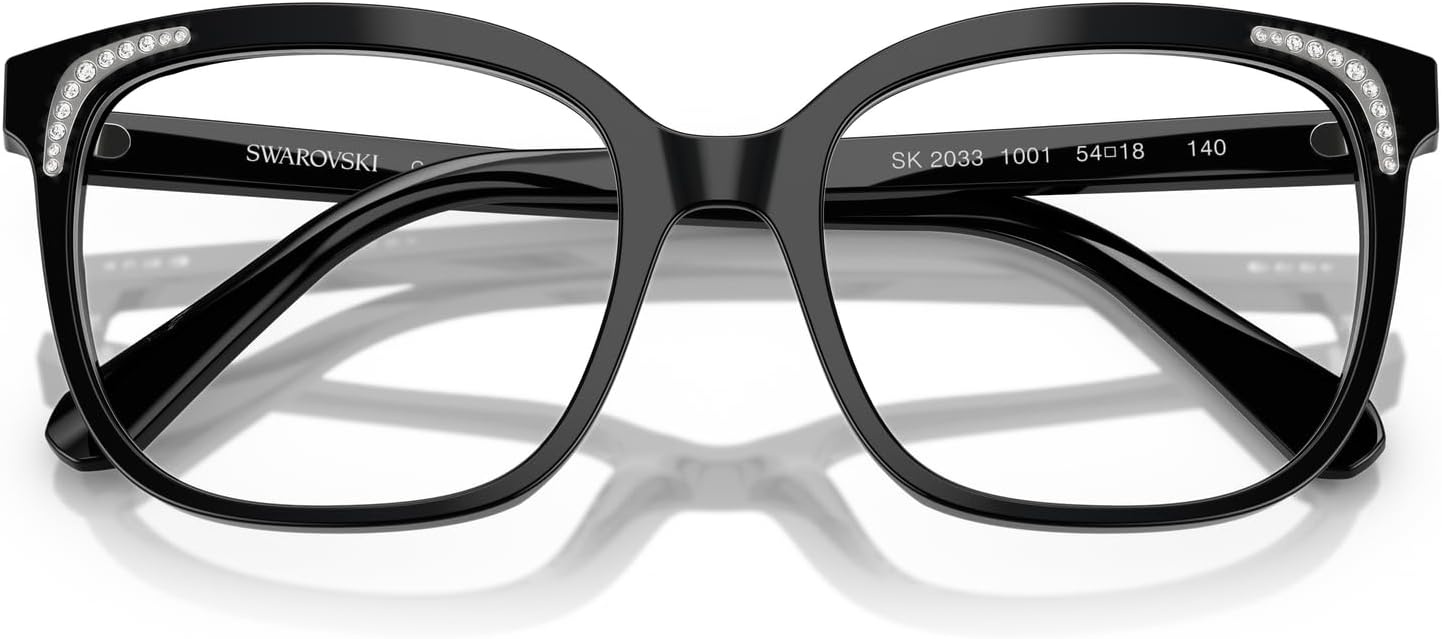 image:imageSwarovski womens Sk2033 Butterfly Prescription Eyewear FramesBlackDemo Lens