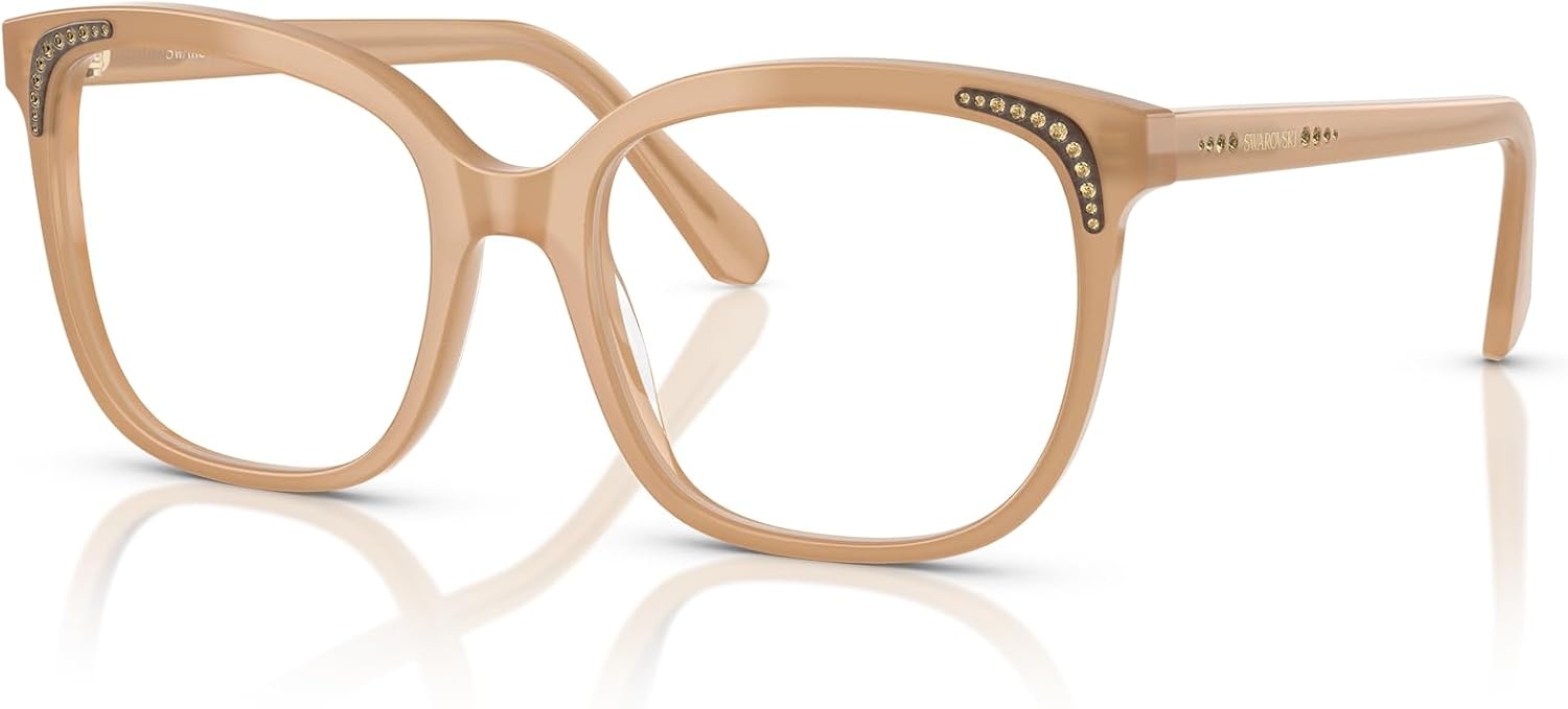 image:imageSwarovski womens Sk2033 Butterfly Prescription Eyewear FramesMilky BeigeDemo Lens