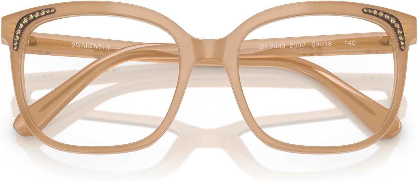 image:imageSwarovski womens Sk2033 Butterfly Prescription Eyewear FramesMilky BeigeDemo Lens