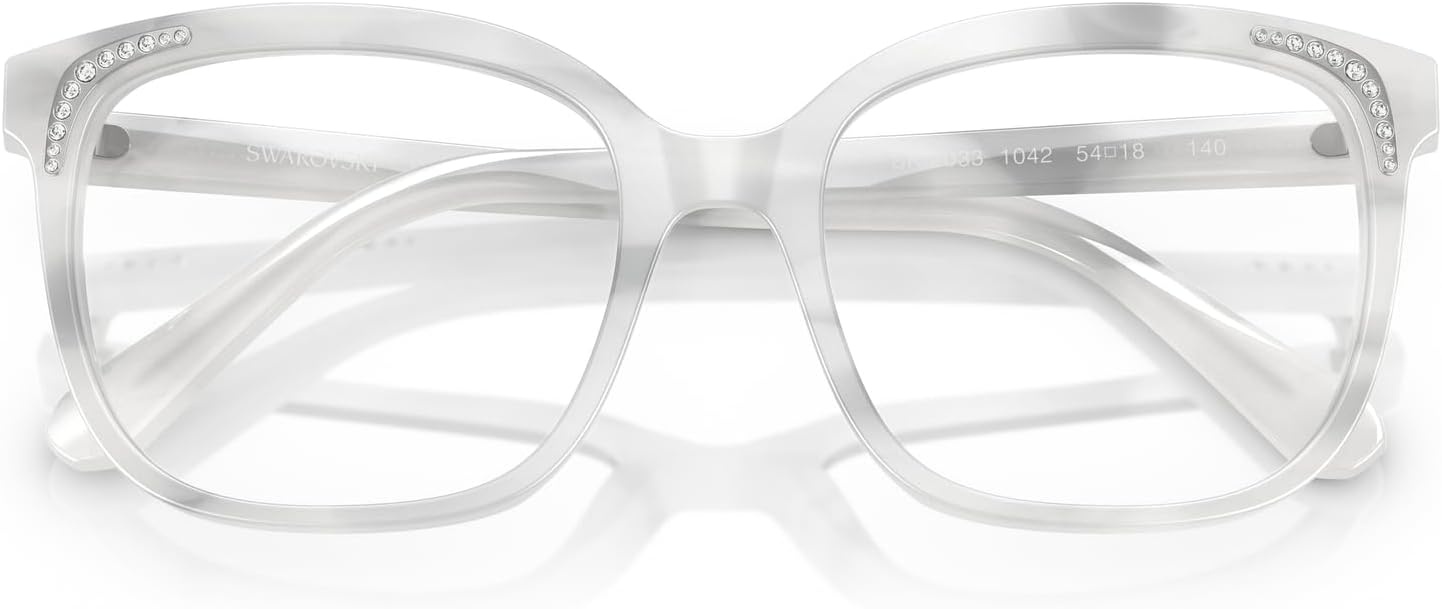 image:imageSwarovski womens Sk2033 Butterfly Prescription Eyewear FramesStripe WhiteDemo Lens