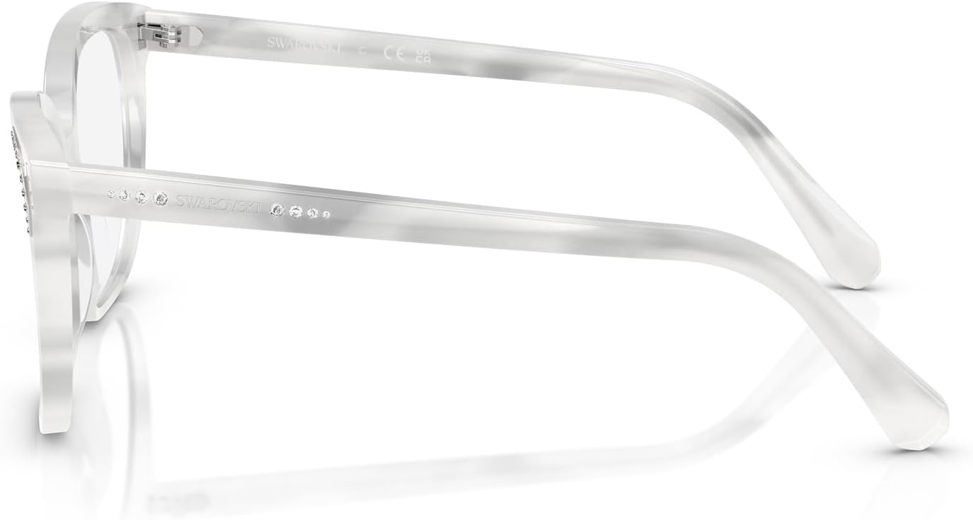 image:imageSwarovski womens Sk2033 Butterfly Prescription Eyewear FramesStripe WhiteDemo Lens