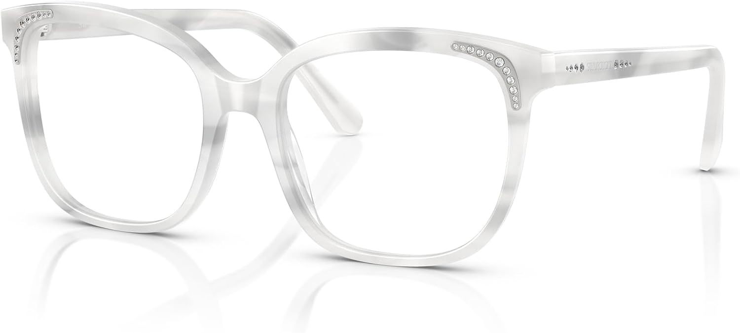 image:imageSwarovski womens Sk2033 Butterfly Prescription Eyewear FramesStripe WhiteDemo Lens