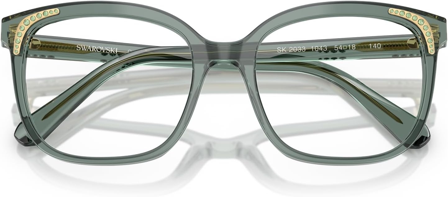 image:imageSwarovski womens Sk2033 Butterfly Prescription Eyewear FramesTransparent GreenDemo Lens