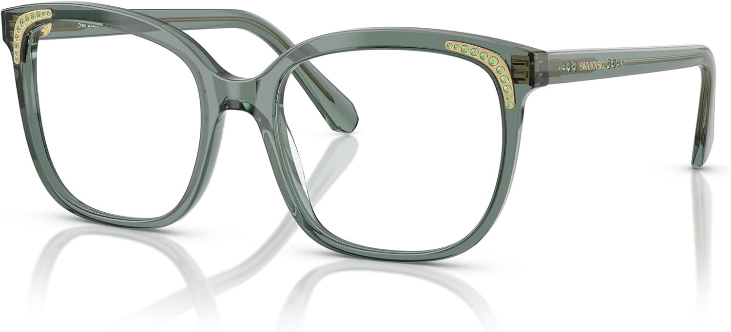 image:imageSwarovski womens Sk2033 Butterfly Prescription Eyewear FramesTransparent GreenDemo Lens