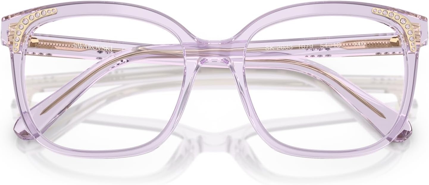 image:imageSwarovski womens Sk2033 Butterfly Prescription Eyewear FramesTransparent LilacDemo Lens
