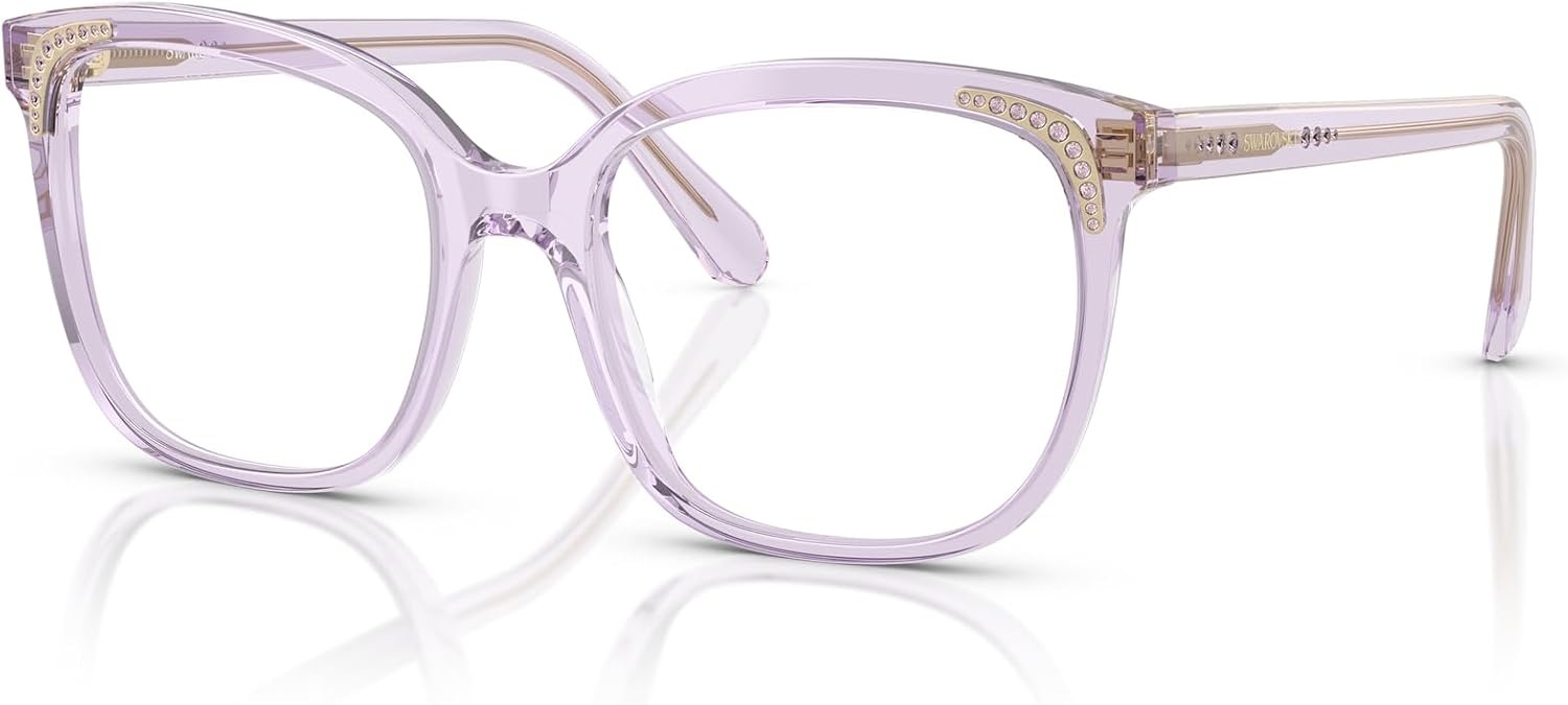 image:imageSwarovski womens Sk2033 Butterfly Prescription Eyewear FramesTransparent LilacDemo Lens