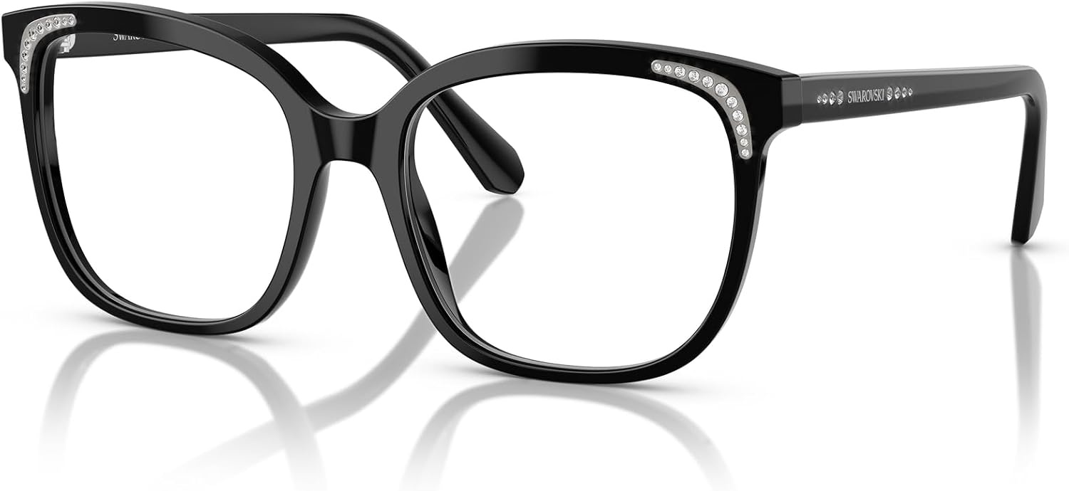 image:imageSwarovski womens Sk2033f Low Bridge Fit Butterfly Prescription Eyewear FramesBlackDemo Lens