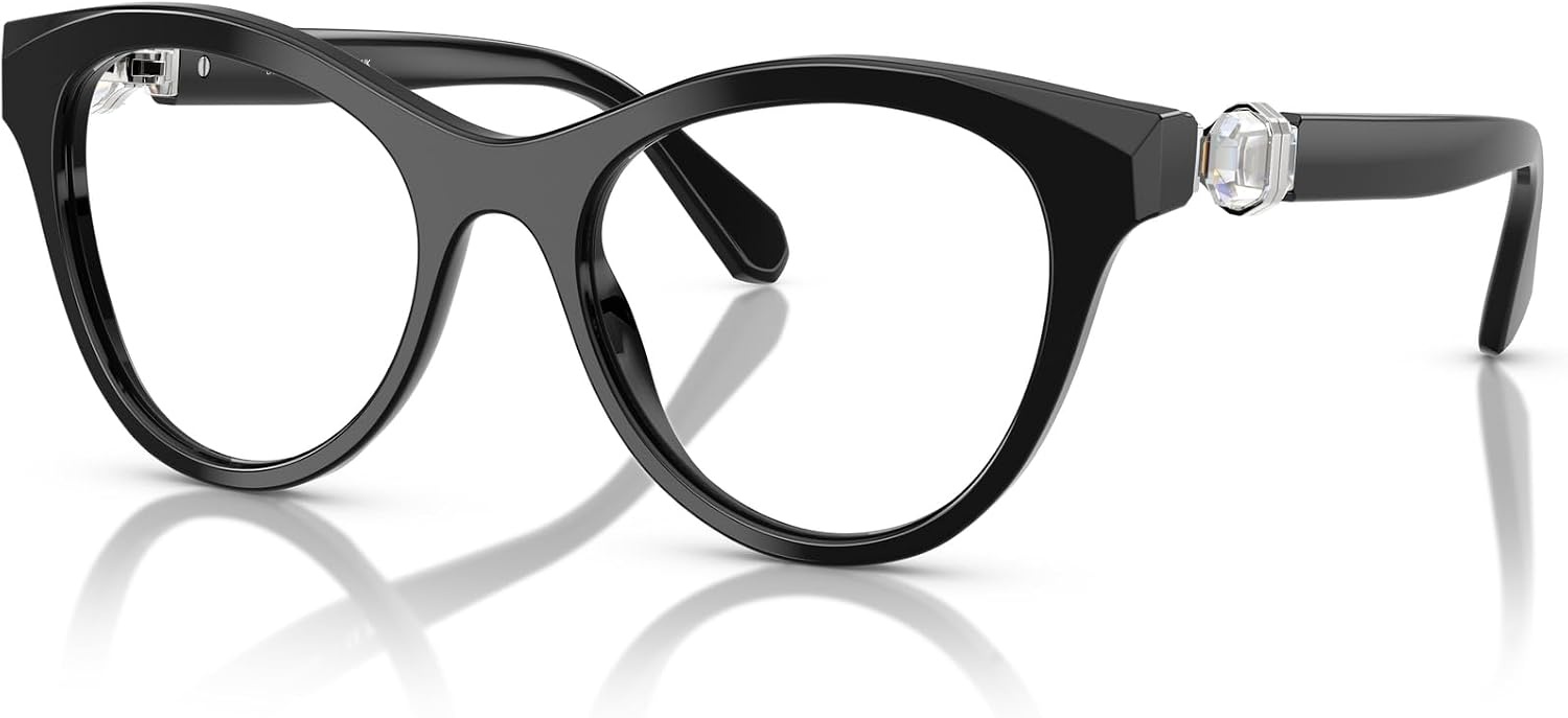 image:imageSwarovski womens Sk2036 Round Prescription Eyewear FramesBlackDemo Lens