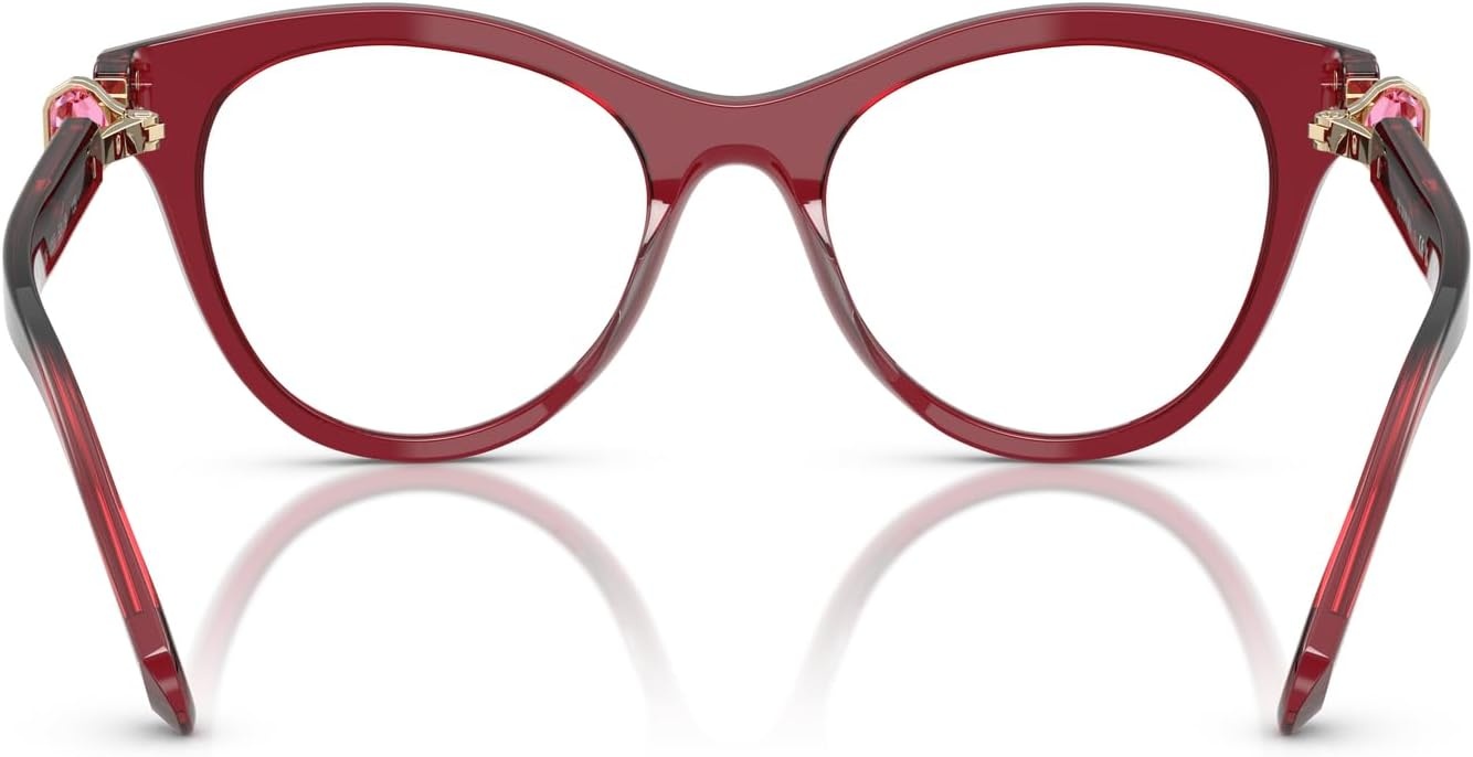 image:imageSwarovski womens Sk2036 Round Prescription Eyewear FramesTransparent BurgundyDemo Lens