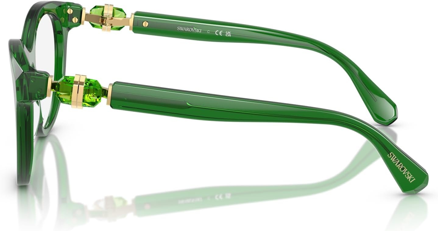 image:imageSwarovski womens Sk2036 Round Prescription Eyewear FramesTransparent GreenDemo Lens
