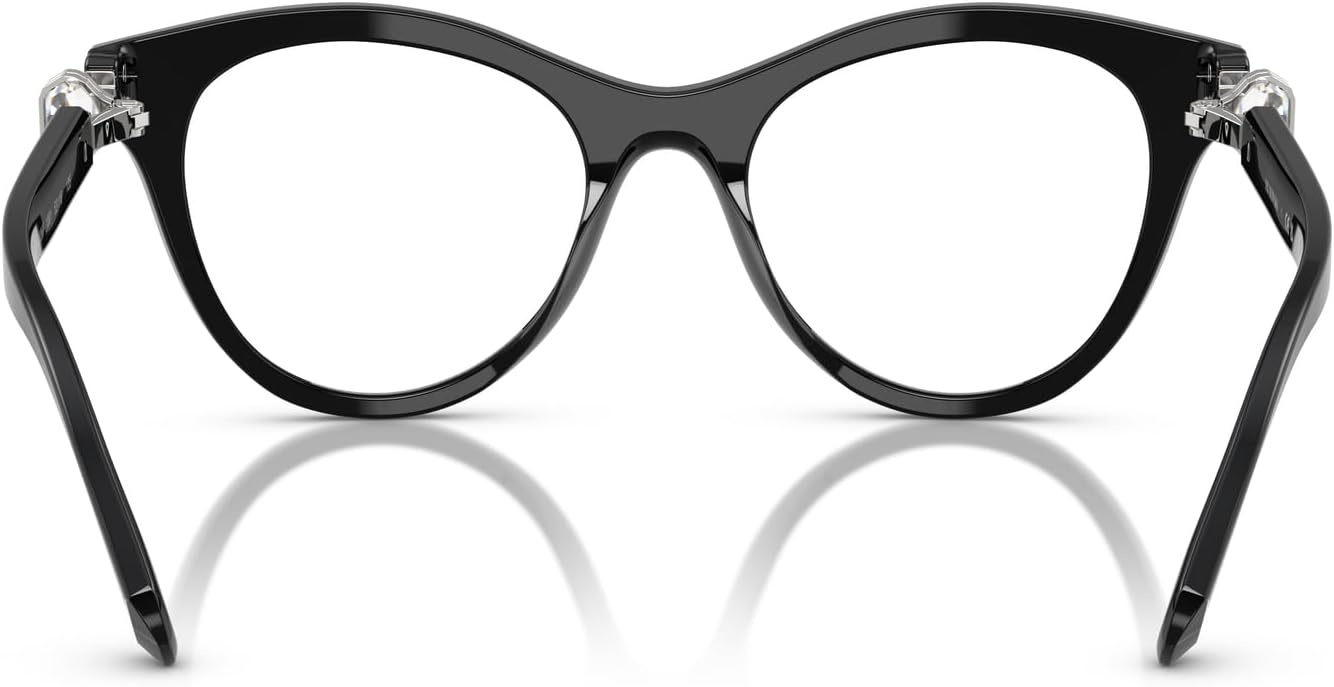 image:imageSwarovski womens Sk2036f Low Bridge Fit Round Prescription Eyewear FramesBlackDemo Lens