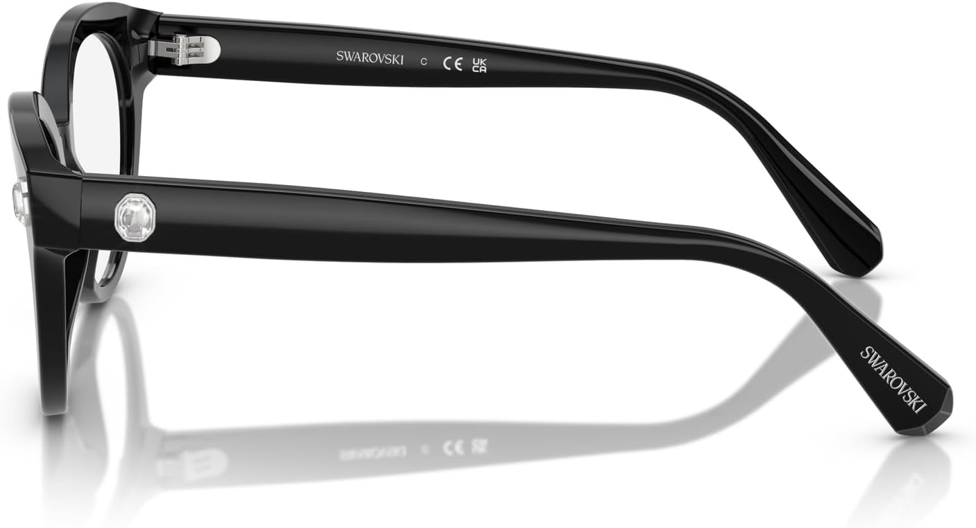 image:imageSwarovski womens Sk2037 Round Prescription Eyewear FramesBlackDemo Lens