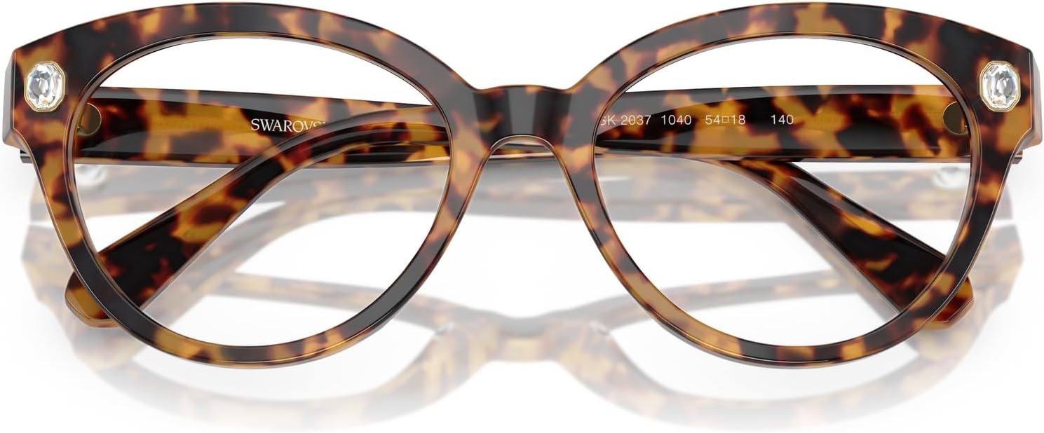 image:imageSwarovski womens Sk2037 Round Prescription Eyewear FramesLight HavanaDemo Lens